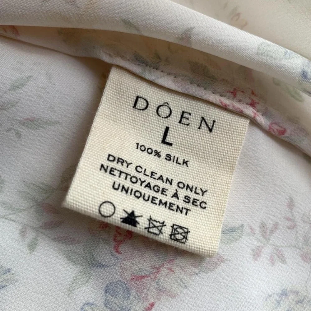 NWT Doen Camri Silk Lace Floral Puff Shoulder Tie Blouse Top Flowering Meadow